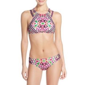 Becca Valencia Mosaic Swim Top & Bottom sz L